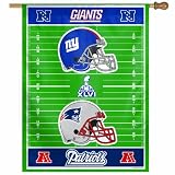NFL New England Patriots vs New York Giants 2011 Super Bowl XLVI 27-by-37 Inch Vertical Flag