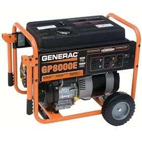 Generac 5681 GP Series GP8000E 10,000 Watt 410cc OHV Portable Gas Powered Generator With Electric... by 