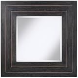 Aged Ebony Triple Squares Wood 32 1/4" Wide Wall Mirror
