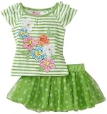 Young Hearts Baby-Girls Infant Stripe Rib Top With Mesh Skooter Skirt