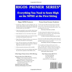 Rigos Primer Series Uniform Bar Exam (UBE) Review Series MPRE: 2016 Edition