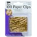 Charles Leonard Clips - Paper - #1 Gem, Brass Plated - 100/Card, 80733