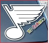 St. Louis Blues Window Vinyl Decal Sticker 4" Wide (Color: White)
