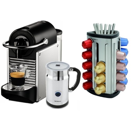  Nespresso Pixie D60 Electric Aluminum Espresso Machine with Bonus