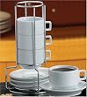 HIC Stackable Porcelain Demi Cup & Saucer Set, 9pc