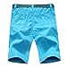 TISUN Mens All Season Casual Regular Fit Belted Flat-front Golf Khaki Shorts