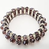 Elegant Stretchable Rhinestone Crystal Beaded Bracelets Purple /FA-B2001
