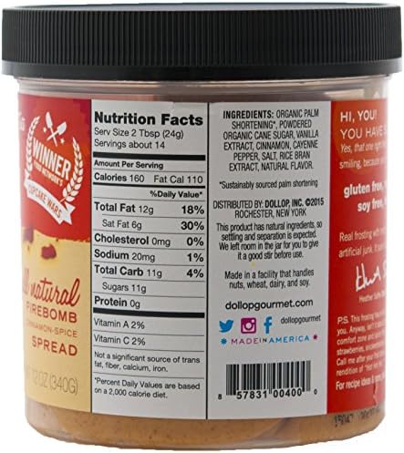 Vegan Sweet & Spicy Dollop Gourmet Firebomb Frosting Spread