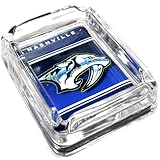 Image Nashville Predators Glass Ashtray - Dimensions 3 Inch x 4 Inch - Simulated Black Velvet Botton