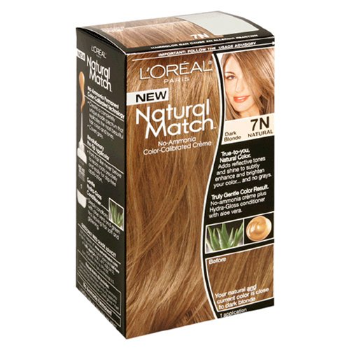 L'Oreal Natural Match No-Ammonia Color-Calibrated Creme, Dark Blonde, 7N Natural