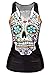 Honeystore Women's Skeleton Skull Digital Printed Sleeveless T Shirt Vest Tank Tops