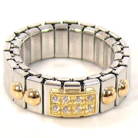 Nomination Damen-Ring Klein Mit Pave Wei&szlig; Ring gr&ouml;&szlig;e variabel 040203/001 Preisvergleich