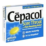 Cold, Flu & Cough Treatment Supplies item: Cepacol Sore Throat Lozenges, with Pain Numbing Relief, Extra Strength, Menthol, 18 Lozenges per Pack, (Case of 6)