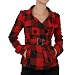 A. Byer Junior's Ravishing Red, Bold And Beautiful Buffalo Check Chic Coat