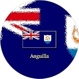 58mm Round Badge Style Fridge Magnet Anguilla Flag