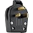 Cooper Wiring Devices S42-SP-L Commercial Grade Angle Vinyl Power Plug with 30/50-Amp, 250-Volt, 6-30/6-50-NEMA Rating, Black