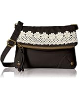 T-Shirt & Jeans Flap Over Crossbody Bag With Crochet