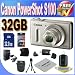 Canon PowerShot S100 12.1 MP Digital Camera with 5x Wide Angle Optical Image Stabilized Zoom (Silver) + 32GB SDHC Memory + Extra Extended Life Battery + Ac/Dc Rapid Charger + USB Card Reader + Memory Card Wallet + Deluxe Case + Accessory Saver Bundle!