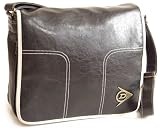 Dunlop Distressed Messenger Shoulder Bag - Black / Cream