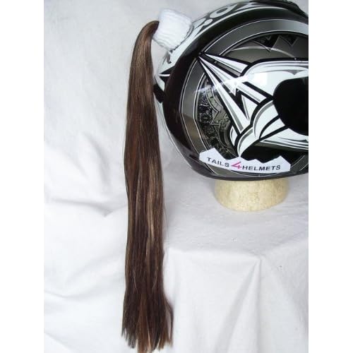 Brown Ladies Helmet Ponytail Works On Any Motorcycle Skate