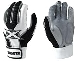 Worth Toxic Adult Sheep Leather Batting Gloves BLACK/WHITE AS - TOXBG-88