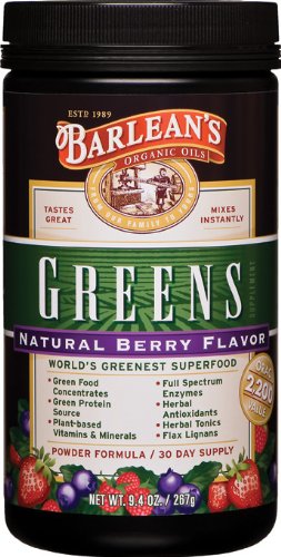 Barlean's Organic Oils Barlean's Berry Greens, 9.4-Ounce Bottle