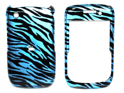 Blue with Black Zebra Animal Stripe Blackberry 8520 8530 Snap on Cell Phone Case Blue with Black Zebra Animal Stripe Blackberry 8520 8530 Snap on Cell Phone Case