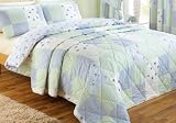 Dreams 'n' Drapes Patchwork Quilt Set Blue, Double