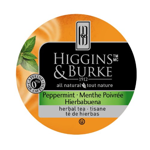 Higgins & Burke Tea Capsules, Peppermint Package compatible with Keurig K-Cup Brewers, 48 Count