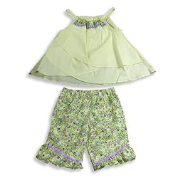 Picture Me - Toddler Girls Sleeveless Capri Set, Yellow, Lavender