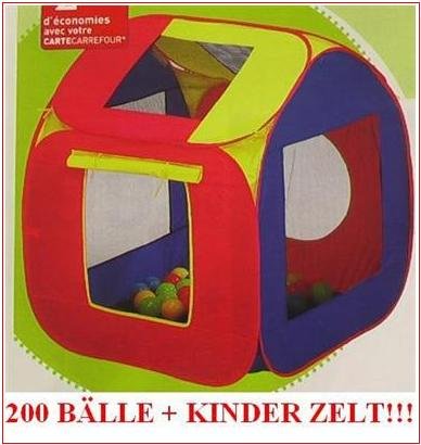 Childrens Toyshop  Spielwaren : KINDER ZELT POP UP + 200 STÜCK BÄLLE BÄLLEBAD BALL NEU