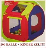 Kinder Zelt Pop Up + 200 St�ck B�lle B�llebad Ball