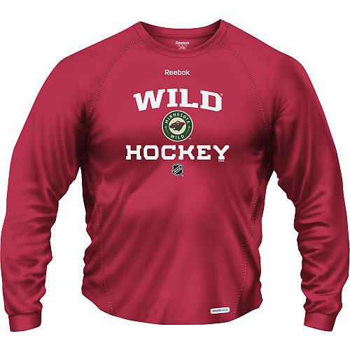 Reebok Minnesota Wild Center Ice Progression Long Sleeve Speedwick T-Shirt Large