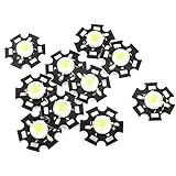 uxcell LEDビーズ　LEDライト　1W 3.0-3.6V 350mA　ホワイト　10個入り