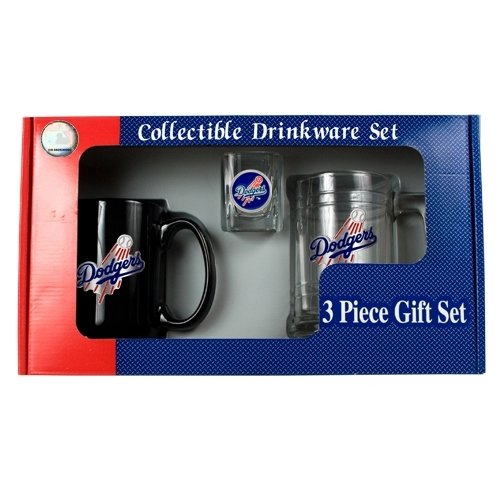Sports MLB DODGERS 15oz Tankard, 15oz Ceramic Mug & 2oz Shot Glass Set - Primary Logo/Clear Glass/Decorated Ceramic