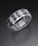 Triton Tungsten Carbide TC850 Wedding Ring with Sterling Silver Inlay 11-2326SC