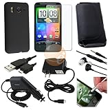 8 Accessory Bundle Hard Case Charger For HTC Inspire 4G