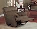 Medium Brown Chenille Fabric Motion Recliner Sofa Chair