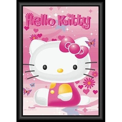 Posters: Hello Kitty 3D-Posters (framed) - Pink, 3D Poster Framed (17 x 12 inches)