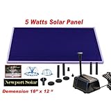 Solar Powered Pond Pump-5 Watts with 18' Panel