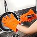 MASlife Silicone BBQ Oven Cooking Gloves- Heat Resistant - BBQ Grill- Waterproof, Camping, Indoor-Outdoor Grilling, High Temperature Work Gloves- Unisex - One Size Fit All- Orange(1 Pair)