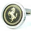 Baracca Ferrari Round Carbon Fiber Background Cufflinks Cuff Links