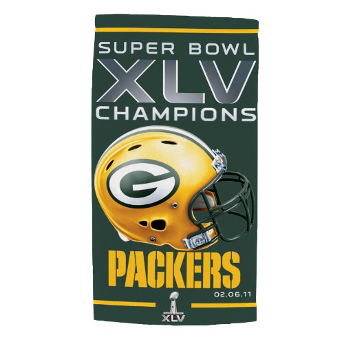 NFL Green Bay Packers Super Bowl XLV Fiber Reactive Beach Towel 30x60