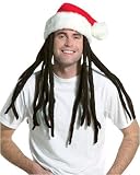 All New Rastafarian Adult Santa Costume Hat with attached Felt Dreadlocks