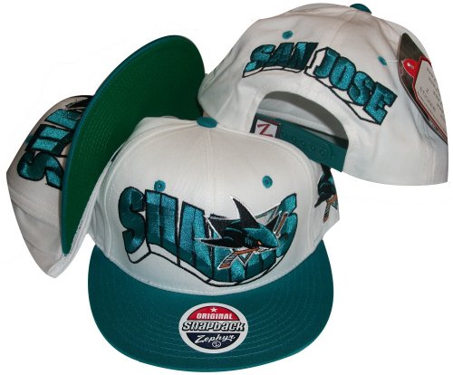 San Jose Sharks Two Tone White/Teal Snapback Adjustable Plastic Snap Back Cap / Hat Reviews