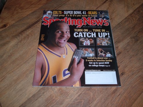 Sporting News, February 5, 2007 issue-Glen Davis-Big Baby-LSU & Super Bowl 41 Preview Colts vs. Bears.