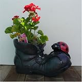 Ladybug, Resin Shoe Flower Planter, 15 by Creative Ventures