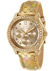 Juicy Couture Womens 1901062 Pedigree Gold Metallic Leather Strap Watch