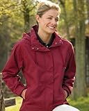 Tri-Mountain Women's Poplin Mesh Lining Water Resistant Shell Jacket, maroon/navy, X-Small