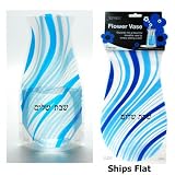 Flower Vase Shabbat-Shalom Blue Vazu Vases, Judaica